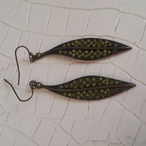 Crystal leaf earrings